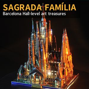 Intelligence toys Microworld 3D Matel Puzzle Sagrada Familia Building Model Kits Laser Cut Assemble Jigsaw Toys Christmas Gifts For Teen Kid Adult 230710