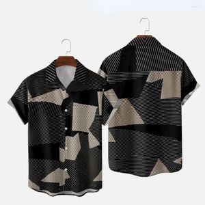 Men's Casual Shirts 2023 Arrival Palm Tree Series Loose Trendy Short Sleeve Collar Shirt For Oversized Cross-border Sales