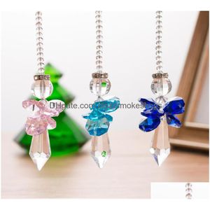 Kerstversiering Groothandel Angel Car Charms Geluk Geloof en liefde - Crystal Hanging Ornament Windows Guardian Gifts Drop Del Dh4Hd