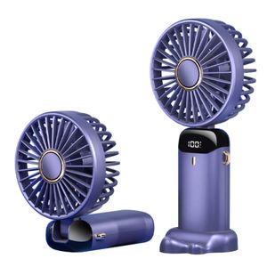 Electric Fans Handheld Fan Foldable 5 Speed Settings 3000mA Battery Operated Mini Portable Foldable Personal Cooling Fan for Outdoor Travel