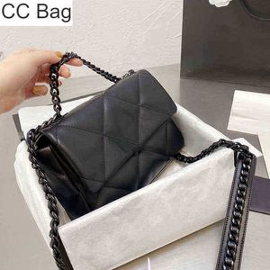 CC Bag Shopping s Designer Vintage Luxo Clássico Feminino Quadrado 19 Aba Atacado Acolchoado Pequeno Metálico Preto 25 16 7cm Vanity Camera