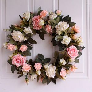 装飾花 40 センチメートル人工籐ぶら下げバラつる結婚式の花輪の家の壁の装飾花輪植物造花