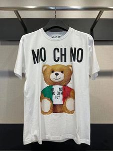 Moschino kvinnor herr designers t skjortor tshirts mode brev tryckning kort ärm lady tees lyxys casual klädtoppar t-shirts kläder annons