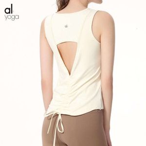 Al Tank Top Elastic Elastic Breaty Sports Beauty Back Women Yoga Top Peach Hip Teed High High Thaist