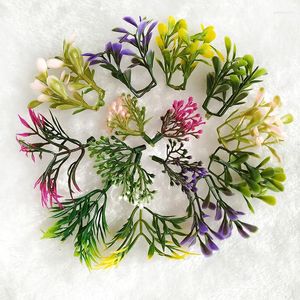 Dekoratif çiçekler diy mini plastik yapay çiçek çekirdeği organizasyon bonsai dekorasyon aksesuarları tencere doldurma el yapımı sahte bitkiler