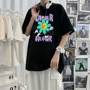 Męskie bluzy z kapturem Harajuku słonecznik Manga T-shirt mężczyźni kobiety hiphopowy sweter bawełna Unisex wysokiej jakości t-shirty letnie topy plażowe