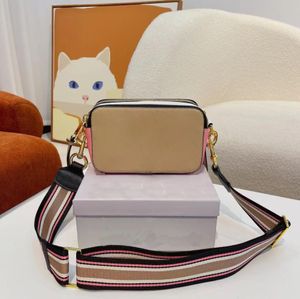 Multicolor Camera Bag designer handväskor kvinnor breda axelband axlar väskor plånbok märke crossbody klaff med låda multi stilar