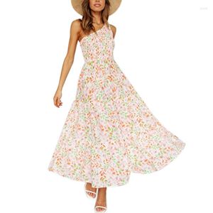 Casual Dresses Seaside Sleeveless Printting Ankle Length Sexy Gentle Women's Fashion Dress Soft Cozy Beautiful Chic Vestidos