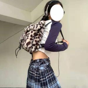 Rucksack Kawaii flauschige Frauen süße Harajuku Y2k Zubehör rosa 90er Jahre Indie ästhetische koreanische Mode Schultaschen