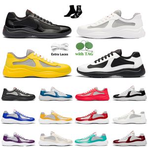 2023 Designer Mens Americas Cup Xl Sapatos Casuais Patente Couro Plano Treinadores Baixo Top Passarela Estrela Homens Sapatilhas Malha América Borracha Macia