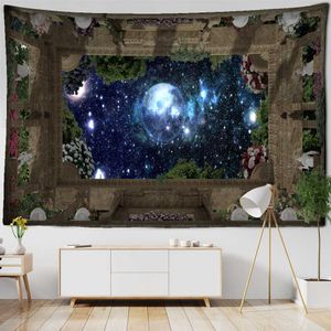 Tapissries Fantasy Starry Sky Mural Wall Hanging Tapestry Mystery Universe Home Decor Wall Bakgrund