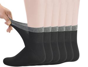 Herrensocken, Diabetiker-Söckchen aus Bambus, mit nahtloser Zehenpartie und nicht bindendem Oberteil, 6 Paar, L, Größe 10–13, 230710