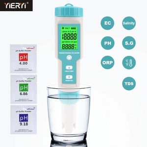 Medidores de PH 7 em 1 PH/TDS/EC/ORP/Salinidade /S. G/medidor de temperatura C-600 testador de qualidade da água para aquários de água potável medidor de PH 230710