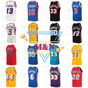 Vintage MN Basketbol Forması Vince Carter Michael Duncan Ray Allen Rodman Mutombo Garnett Oneal Stockton Drexler Nash Hill Erving Iverson Curry Jabbar Erkekler Retro