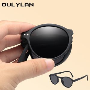 Oulylan Yeni Kadınlar Yuvarlak Güneş Gözlüğü 2022 Trend Geri Ürün Siyah UV400 Klasik Katlanabilir Gözlük Erkekler Retro Ayna Kırmızı Güneş Gözlükleri
