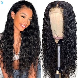 Pretty Girl Brazilian Water Wave Lace Wig Transparent Lace Frontal Wig Human Hair For Black Women Frontal Wig