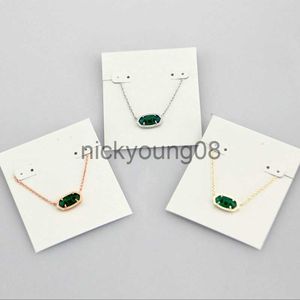 Colares com Pingente Colares com Pingente Colar Pedra de Vidro Verde Real Banhado a Ouro 18K Pingentes Glitter Jóias Carta Presente Com saco de pó grátis x0711