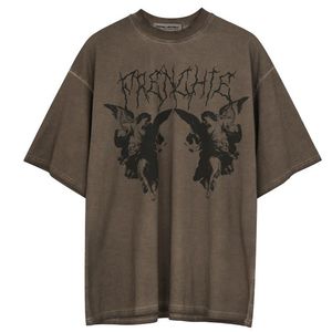 Erkek Tişörtler Erkekler Vintage Core Y2K YK2 Peri T-Shirts Goth Siber Hombre Crop Top Fairycore Aksesuarlar Kıyafetler Tee Tee Brown Grunge Mujer 230711