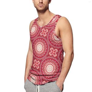 Linne för män Bright Mandala Summer Top Vintage Bohemia Training Herr Custom Muscle Ärmlösa skjortor Plus Size 4XL 5XL