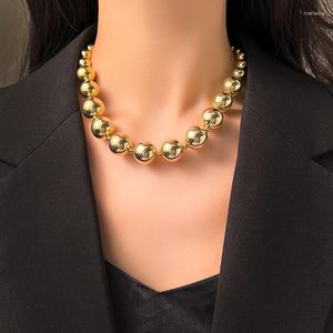 Choker MIGGA Stainless Steel Beaded Necklace Chain For Women Gold Color Plated Not Fade Jewelry
