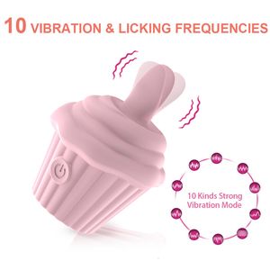 Vibrators Ice cream Vibrator Female G-Spot Licking Clit Nipple Stimulator Oral Tongue Pussy Massage Vagina Sex Toys for Women Masturbation 230710