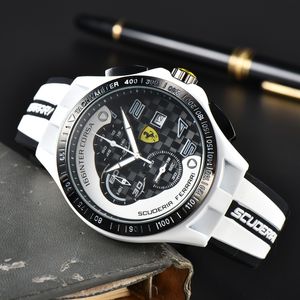 Ferrar Armbanduhren für Herren, 2023, neue Herrenuhren, sechs Nadeln, alle Zifferblätter, Quarzuhr, hochwertige Top-Luxusmarke, Chronographenuhr, modischer Gummigürtel