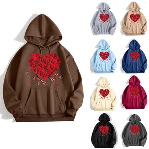 Damenblusen, Herren, Damen, Valentinstag, Grafik, Kapuze, Druck, Kragen, Langarm, Sweatshirt, Tops, Schlafzimmer, Jungen, Winterkleidung, Größe 6