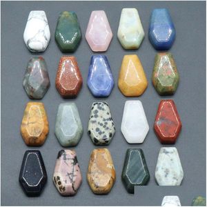 Kamień naturalny kryształ mały talerz ozdoby kształt trumny uzdrawianie reiki Chakra kwarcowy minerał spadł kamienie szlachetne rękojeść Home Drop Dhq9Y
