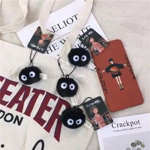 Chaveiros Lanyards 50Pcs Lote Anime Spirited Away Chaveiro Pelúcia Black Elf Pequenos Briquetes para Mulheres Menina Bolsa Pingente Jóias Atacado 230710