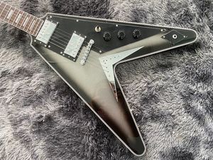 Flying V Style Electric Guitar - Chrome Hardware, Mahogany Body, 6 Strings, VB Color