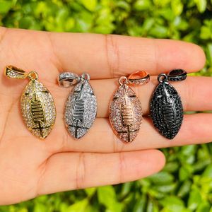 Pendant Necklaces 5pcs American Football Charm Pendants for Women Bracelet Girl Necklace Making Rugby Ball Sports Jewelry Handmade Craft Accessory 230710