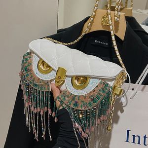 Evening Bags Cute Owl for Women 2023 Luxury Designer Handbag Fashion Tassel Crossbody Bag Leather Animal Print Shoulder Woman 230711