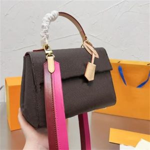 Torebka damska Cluny Bb Torba Shulder Skóra bydlęca Tote Crossbody Torby Dwukolorowy pasek L Wzór literowy Moda Klasyczne torebki Torebka