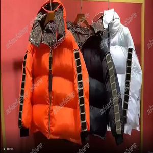 Xinxinbuy Men Designer Coats سترة على الوجهين سترة حزام طباعة القطن نساء أسود أبيض برتقالي S-2XL303H