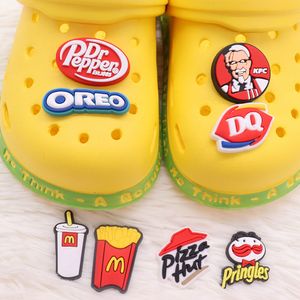 jibz Pizza Chips Drink Cookies Shoe Charms Accessories Decorations PVC Croces jibz Buckle for Kids Party Xmas Gifts