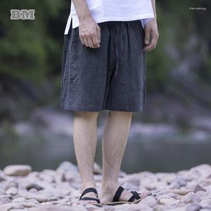 Men's Shorts Chinese Style Vintage Cotton Linen Casual Men Clothing Plus Size Loose Thin Sports Oversize Straight Beach Pants