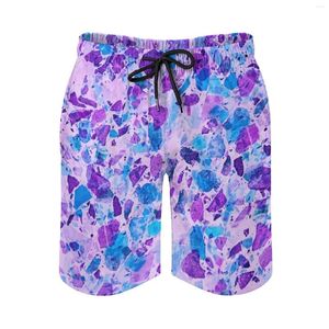 Men's Shorts Beach Anime Causal Ultra Violet Terrazzo Breathable Quick Dry Novelty Running Adjustable Drawstring Loose