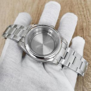 Klockarmband 39MM stålfodral Mellanpolerad rem herrtillbehör för NH35/NH36/4R/7S rörelse