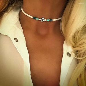 Chains Beaded Choker/Beach White Surfer Necklace/Choker Boho Chic Hippie Jewelry Accessories For Women Summer Vibe Surf Collar