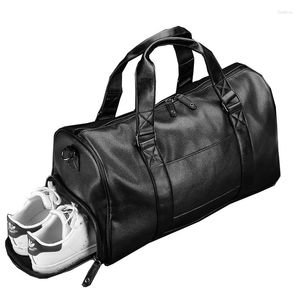 Duffel Bags Men Waterproof Leather Travel Large Duffle Independent Shoes Storage Big Fitness Bag Handbag Tote Luggage Shoulder