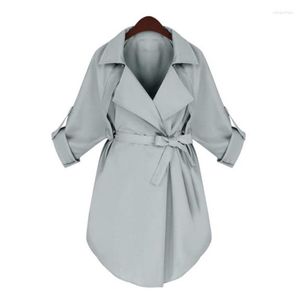 Trench Coats Feminino 2023 Casaco Para Mulheres Moda Moda Plus Size Primavera Verão Longo Preto Manteau Femme JR5626