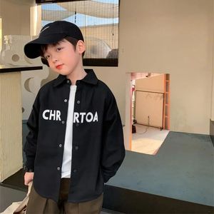 Kids Shirts Boys Blouses And Children s Stripe Top 2023 Spring Autumn Casual Print Teenager School Brand Outerwear Cotton 230711