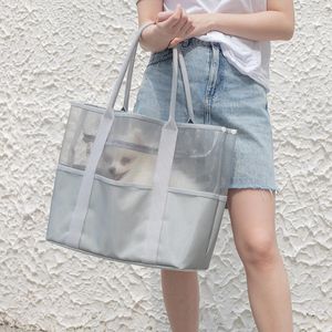 Capas para assento de carro para cães Transportadora de animais Gato Filhote Gatinho Bolsa de transporte Moda externa Transparente Viagem Bolsa de ombro dobrável em lona