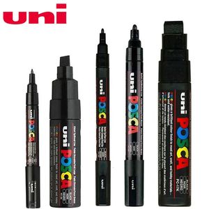 Malstifte 5 Stück Uni Posca Lackstift-Marker 5 Größe PC-1M 5M 8K 17K Malerei Zeichnung Kunstmarker Acryl auf Wasserbasis 230710