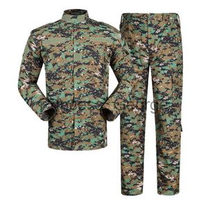 Others Apparel Digital Woodland Military Combat Uniform Shirt Pants Tactical Outdoor Army Training Suits Hunting Working Clothes x0711