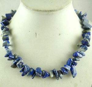 Anhänger Halsketten Mode Natürliche Lapis Lazuli Halskette Perle Handgemachte Edelstein Schmuck Für Frauen Edlen Schmuck F25