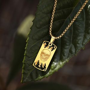 Wedding Rings Kinitial Essential Exquisite Stainless Steel Charm Necklace Skull dog tag men Fashion Jewelry Year Gift 230710