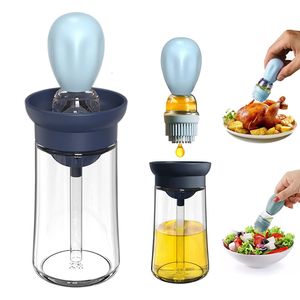 BBQ Tools Accessories Kitchen Silicone Oil Bottle Portable Sauce Seasoning Tool Cooking Baking BBQ Quantitative Brush Dispenser Universal Accessories 230710