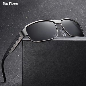 May Flower Polarized Sunglasses Men Vintage Square Male Sun Glasses Retro Driving Fishing Eyeglasses Sport Shades UV400