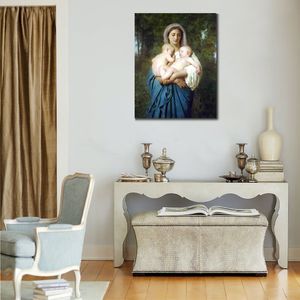 Realismo Retrato Feminino Lona Obra de Caridade William Adolphe Bouguereau Pintura de Arte Artesanal Decoração de Quarto Familiar